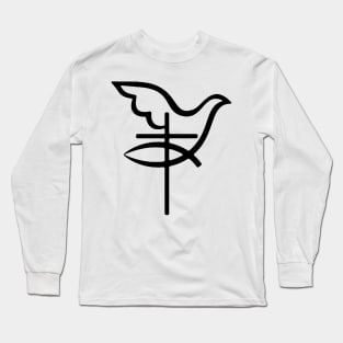 Cross-Dove-Ictus Design Long Sleeve T-Shirt